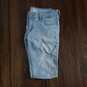 Hollister Blue Skinny Jeans Soft Denim Faded Look